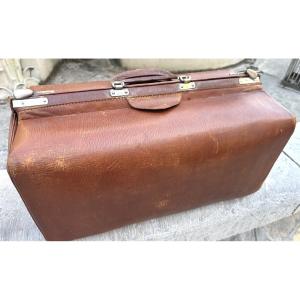 A.c. Patented Leather Doctor's Briefcase Vintage Doctor's Bag Gladstone Bag