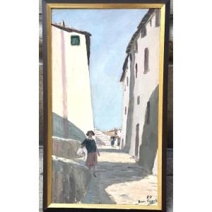 François Henri FLANDRIN dit FRANCK Grande huile 1927 Grenoble Digne Nice /1