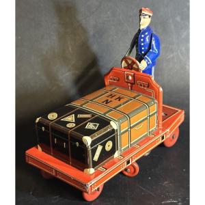 Rare German Toy: Lithographed Tin Ride-on Toy; Like-new Condition 
