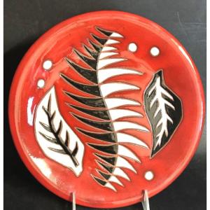 Jean Picart Le Doux Sant Vicens Red Plate, 25.3 Cm, In Very Good Condition