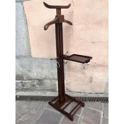 Paul DuprÉ-lafon 1900-1971 Rare Valet De Nuit 1935 Mahogany And Golden Metal Dupre Lafon