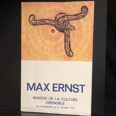 Max Ernst 1891-1976 Color Lithographic Poster From 1971 Grenoble Lithograph Chave