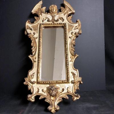 MIROIR BAROQUE en bois sculpté et doré XXe Guido SALIVOTTI Italie