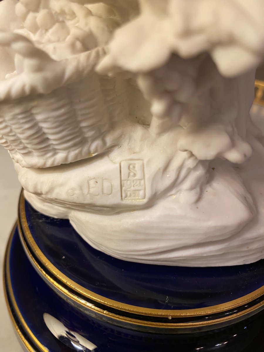 Sevres: Bacchante With Xylophone In Biscuit In The Spirit Of The XVIII Eme Century-photo-4