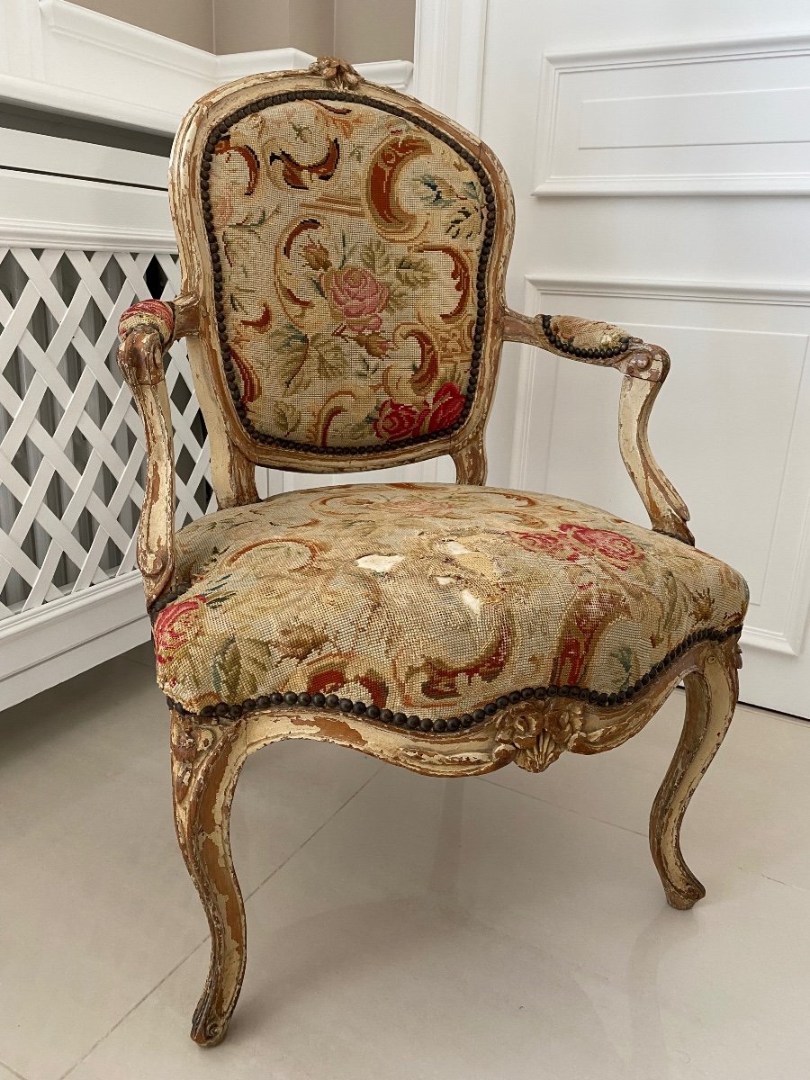 Pair Of Cabriolet Armchairs From The Louis XV Period-photo-2