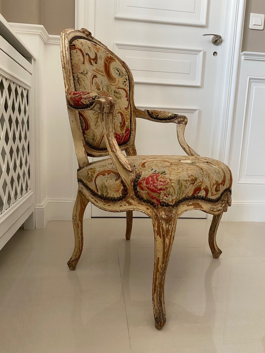 Pair Of Cabriolet Armchairs From The Louis XV Period-photo-4