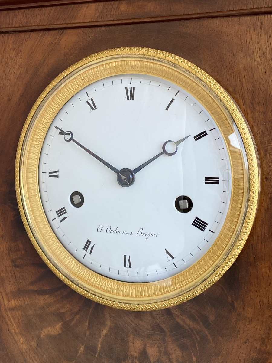 Pendule Borne en acajou de Charles Oudin, élève de Bréguet , début XIXeme siècle -photo-2