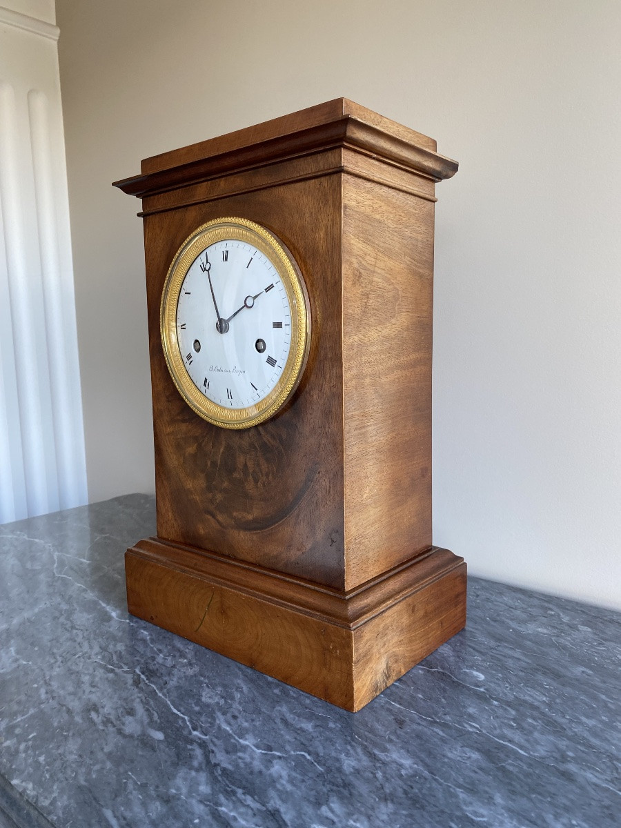 Pendule Borne en acajou de Charles Oudin, élève de Bréguet , début XIXeme siècle -photo-2