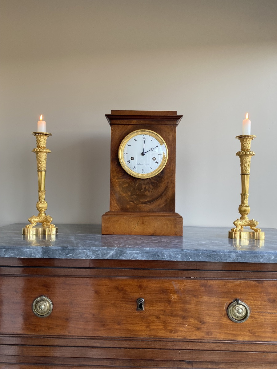 Pendule Borne en acajou de Charles Oudin, élève de Bréguet , début XIXeme siècle -photo-7