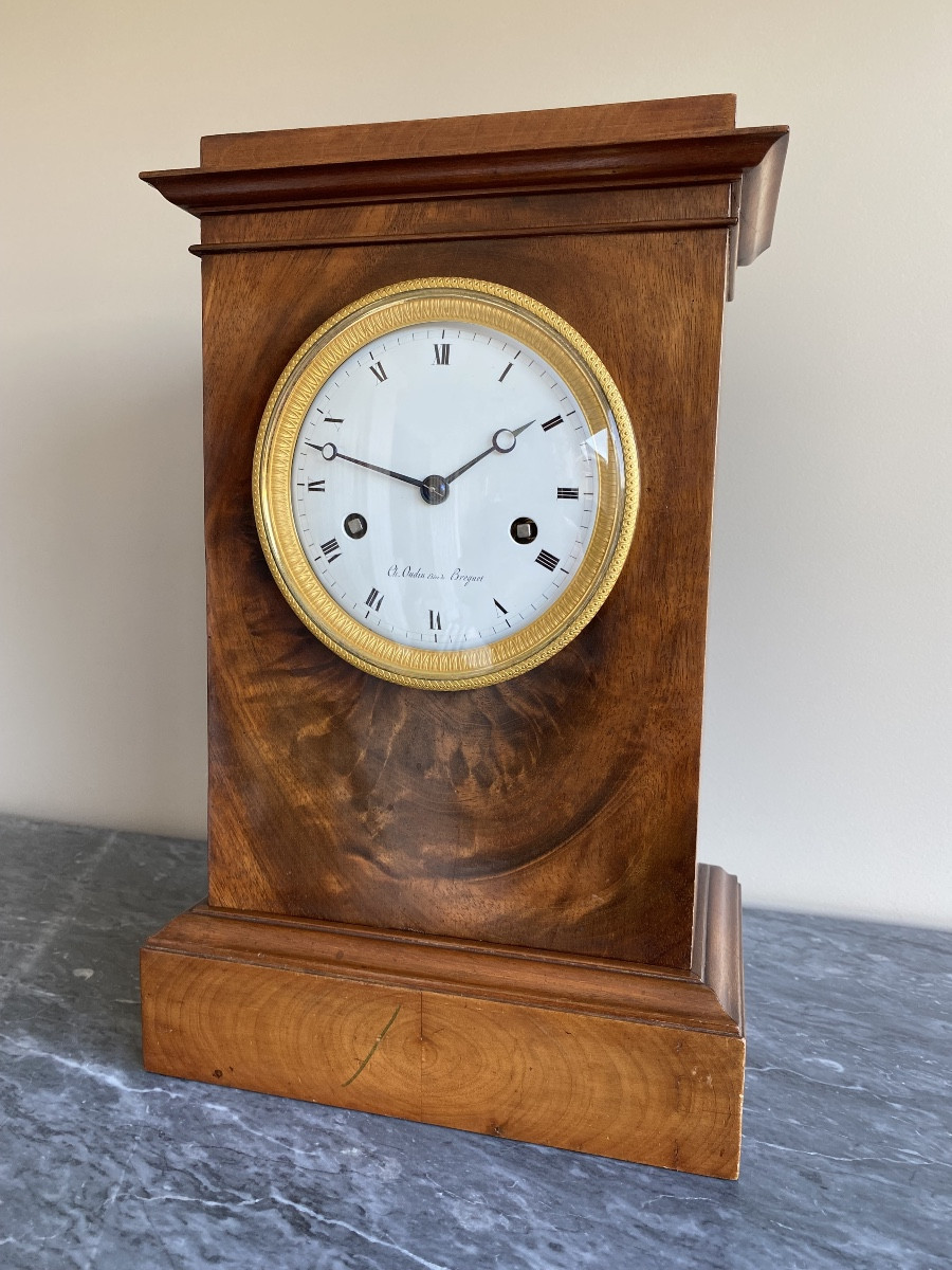 Pendule Borne en acajou de Charles Oudin, élève de Bréguet , début XIXeme siècle 