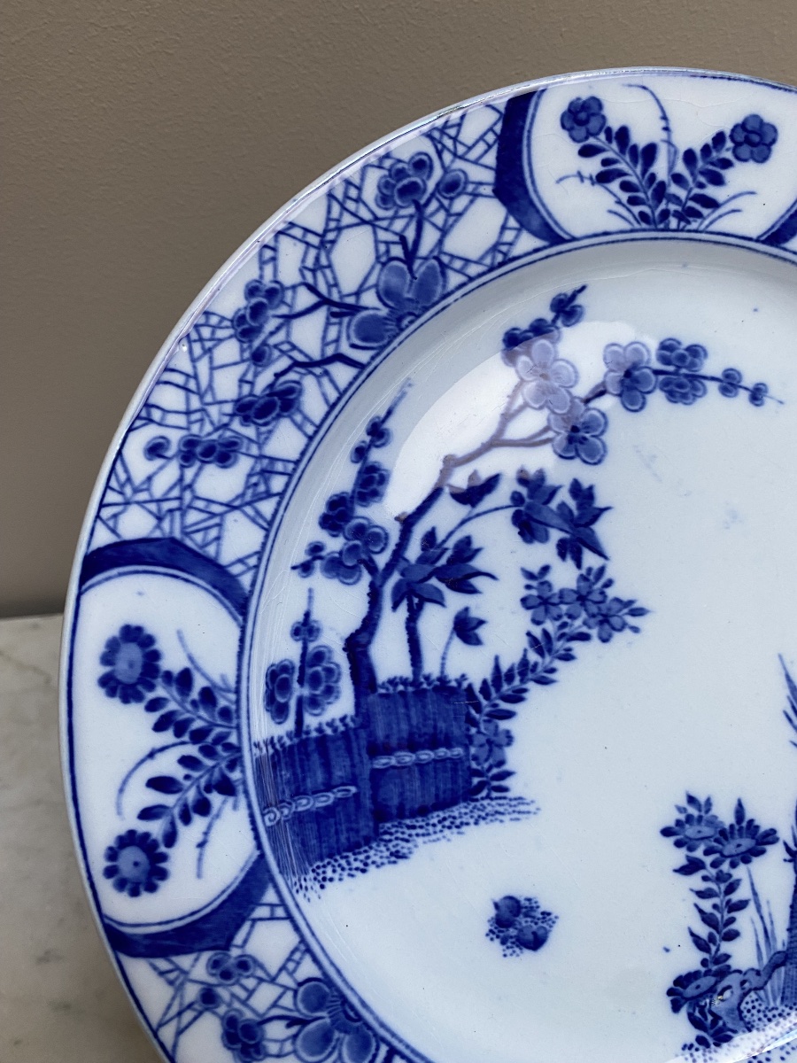 Huit assiettes en faïence de Creil et Montereau « service Japon », 1876, XIXème siècle.-photo-4