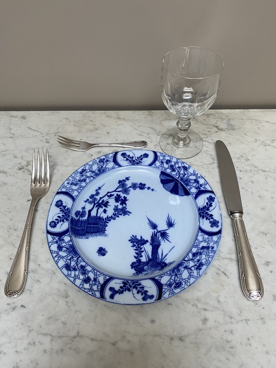 Huit assiettes en faïence de Creil et Montereau « service Japon », 1876, XIXème siècle.-photo-6