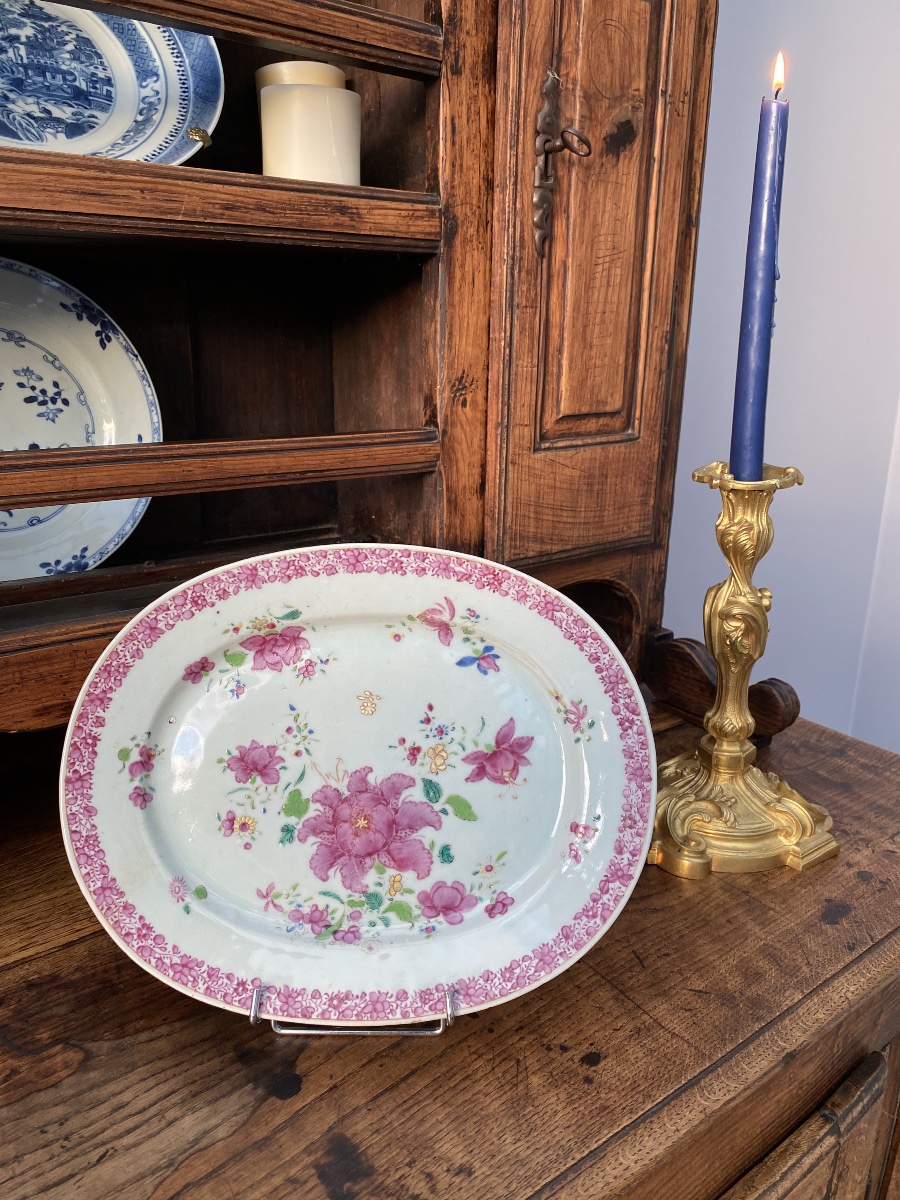 Plat Oblong en porcelaine de Chine XVIIIeme siècle.-photo-4