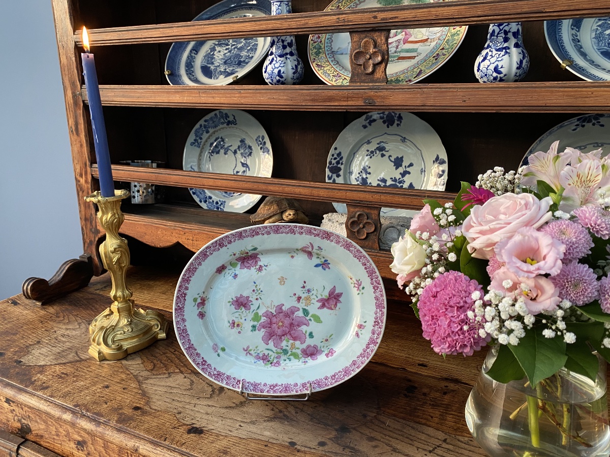 Plat Oblong en porcelaine de Chine XVIIIeme siècle.-photo-5