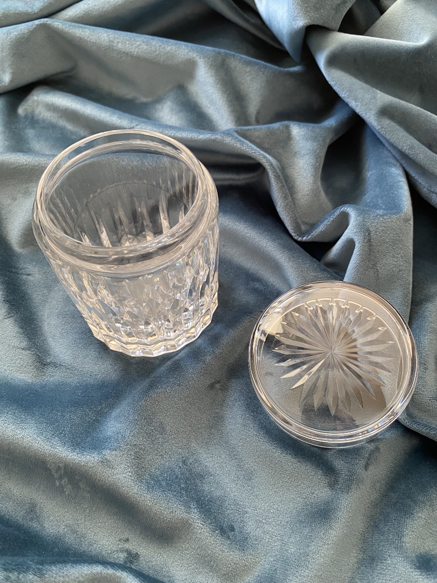 Baccarat: Cut Crystal Box / Tea Caddy, 20th Century.-photo-3