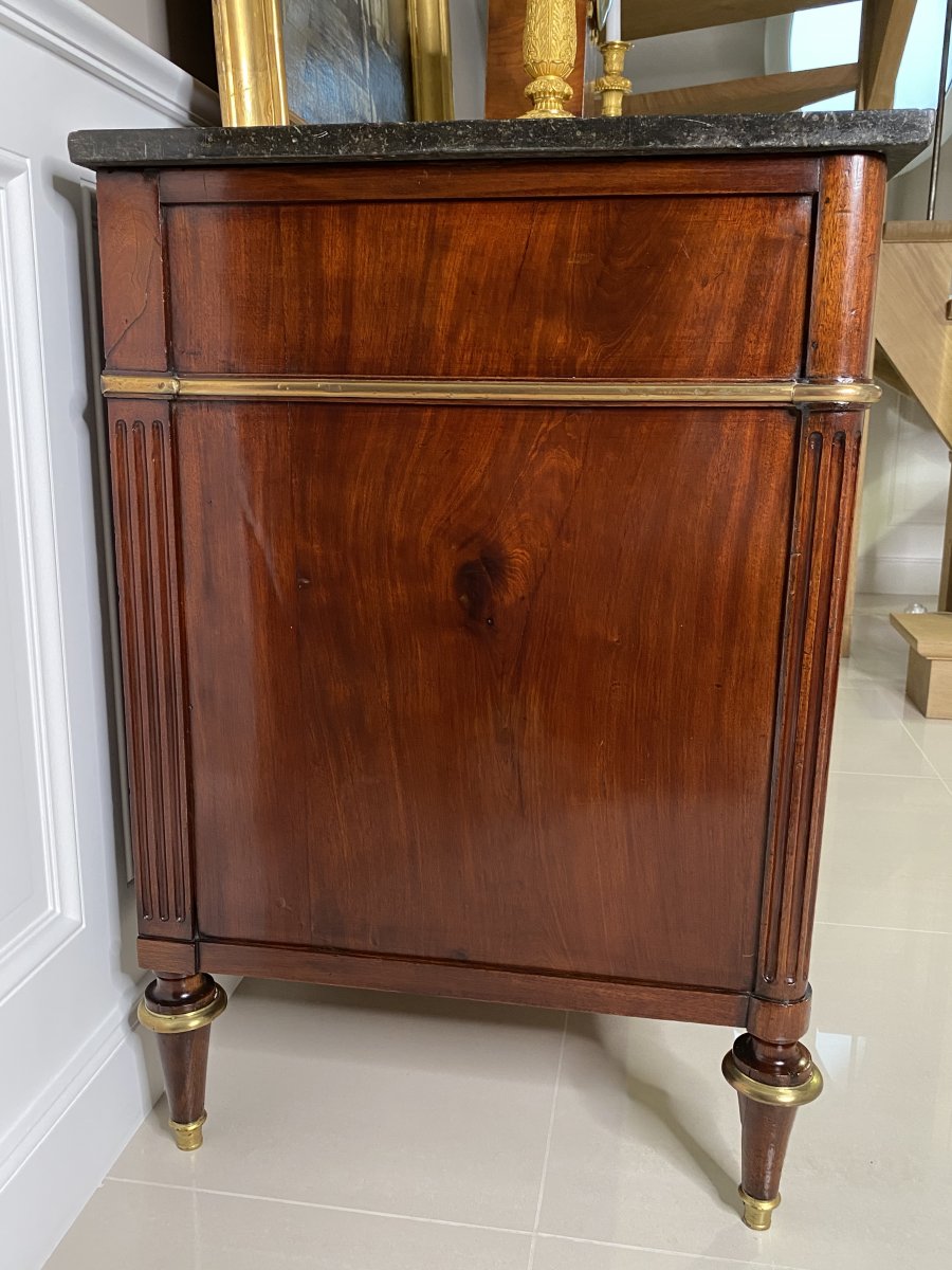 Belle Commode en Acajou et Placage D’acajou D’époque Louis XVI / Directoire Fin XVIII ème-photo-2