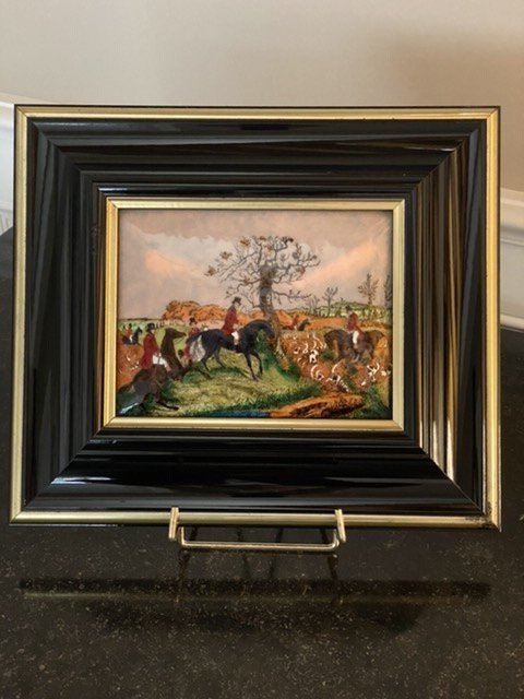 Paire De Peintures émaillées à Sujet De Chasse à Courre -photo-8