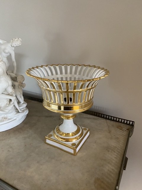 Pair Of Paris Porcelain Cup From Empire Restoration Period-photo-3