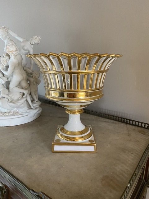 Pair Of Paris Porcelain Cup From Empire Restoration Period-photo-3