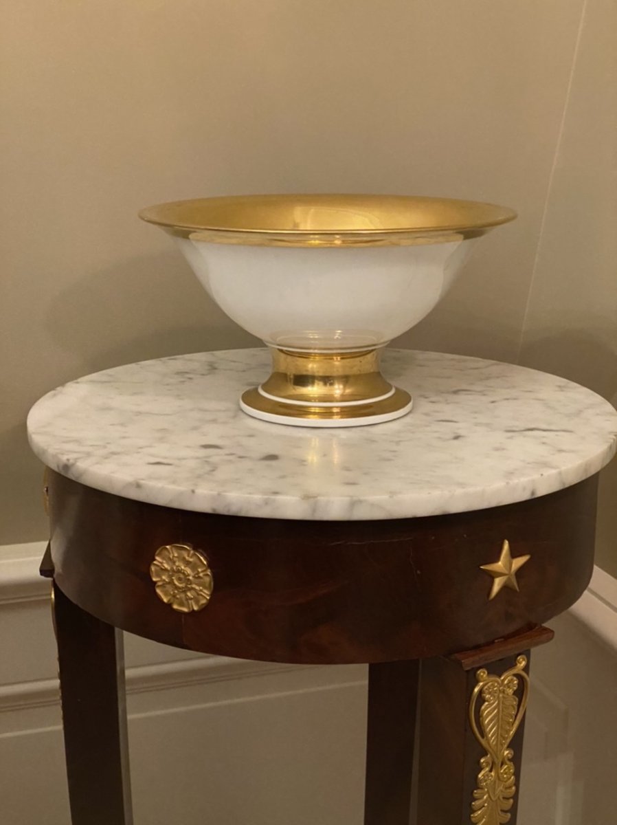 Coupe Et Son Aiguière En Porcelaine De Paris D’époque Empire/restauration -photo-3