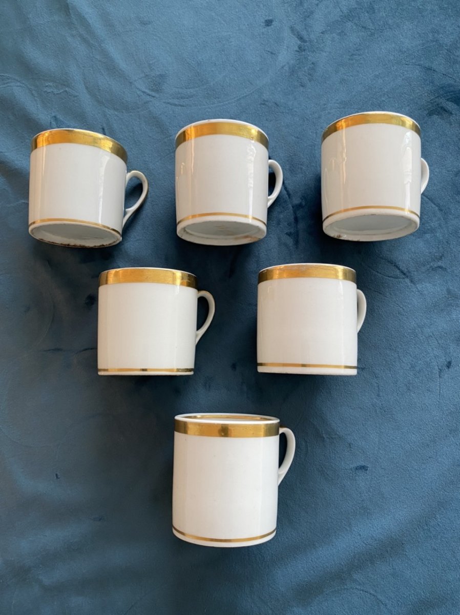 Tasses Litron En Porcelaine De Paris D’époque Empire/ Restauration -photo-6