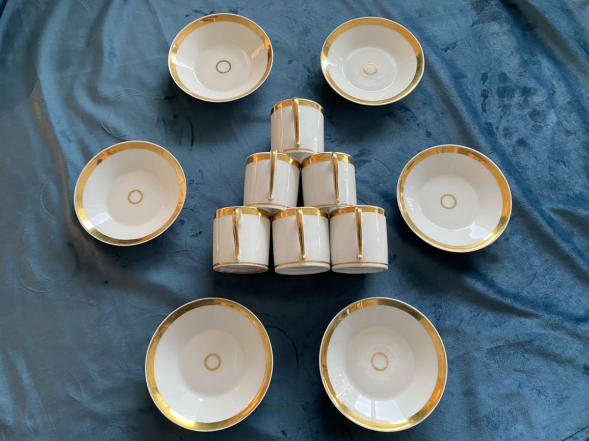 Tasses Litron En Porcelaine De Paris D’époque Empire/ Restauration -photo-7