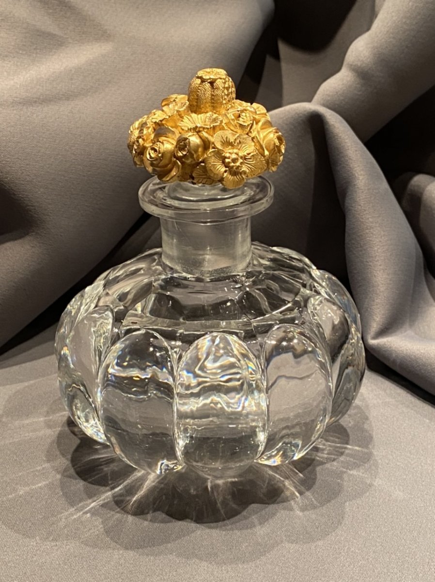 Pair Of Baccarat / Le Creusot Crystal Perfume Bottles-photo-4