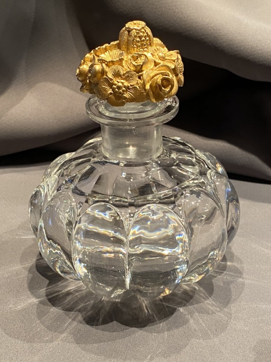 Pair Of Baccarat / Le Creusot Crystal Perfume Bottles-photo-3