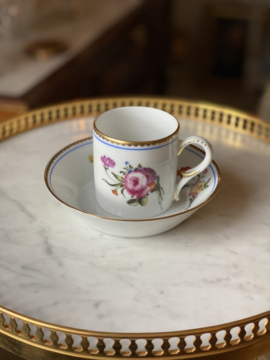Paire De Tasses Litron « décor à La Reine »-photo-2