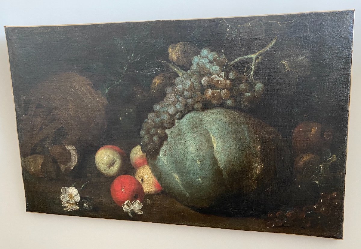 Très Belle Nature Morte Attribuée à Giovanni Castelli Dit  « lo Spadino » Fin Du  XVIIeme -photo-2