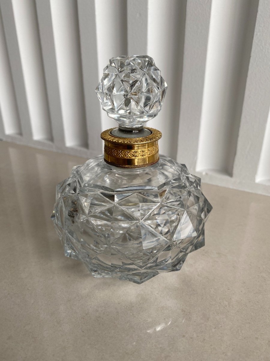 Beau Flacon à Parfum En Cristal Taillé De Baccarat / Le Creusot D’époque Restauration.