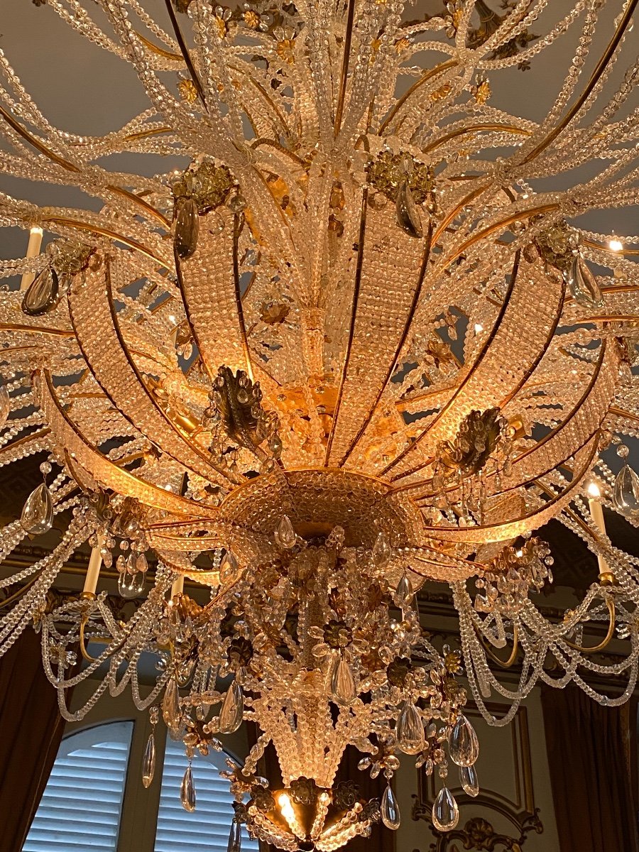 Lustre De Château Dans L’esprit  Italien Du XVIIIeme Siècle (époque XXeme)-photo-6