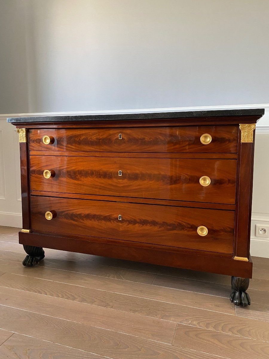 Mahogany Chest Of Drawers From The Consulate Period / Return From Egypt Attributed To Bernard Molitor-photo-2