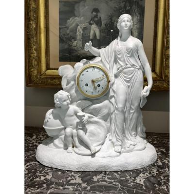 Sèvres Biscuit Clock, Model Of The Château De Fontainebleau