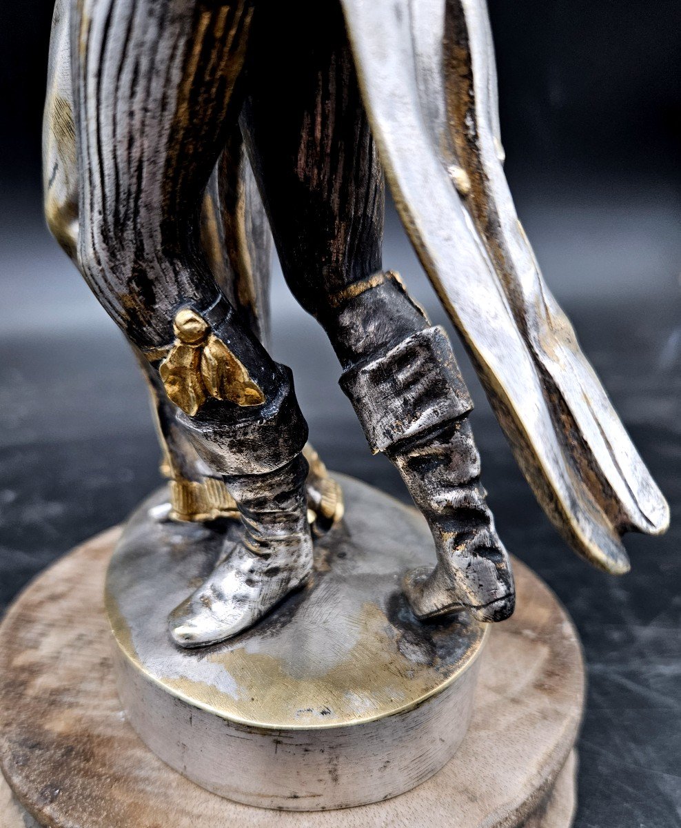 Bronze à Patine Argentée, Couple d'Un Incroyable Et Une Merveilleuse 19ème S-photo-1