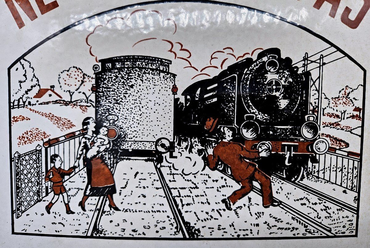 Enamel Sign Old Sncf Email Laborde-photo-2