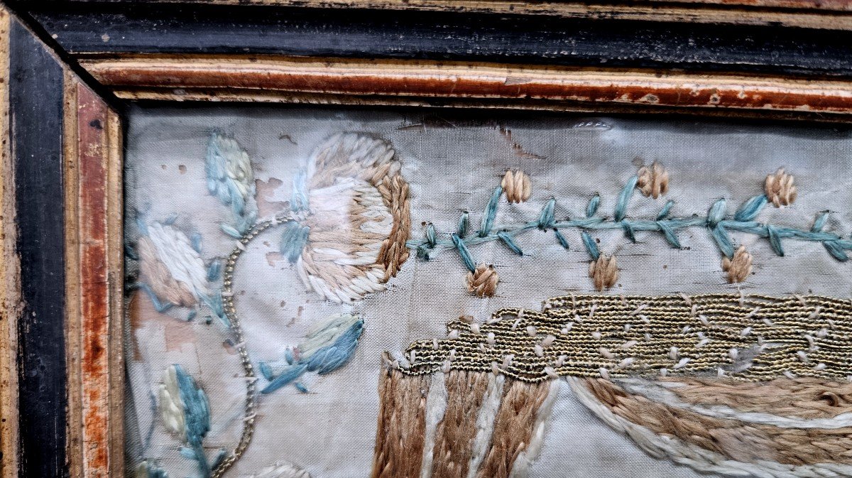Saint Suaire De Besançon, Broderie De Soie 18ème Siècle -photo-3