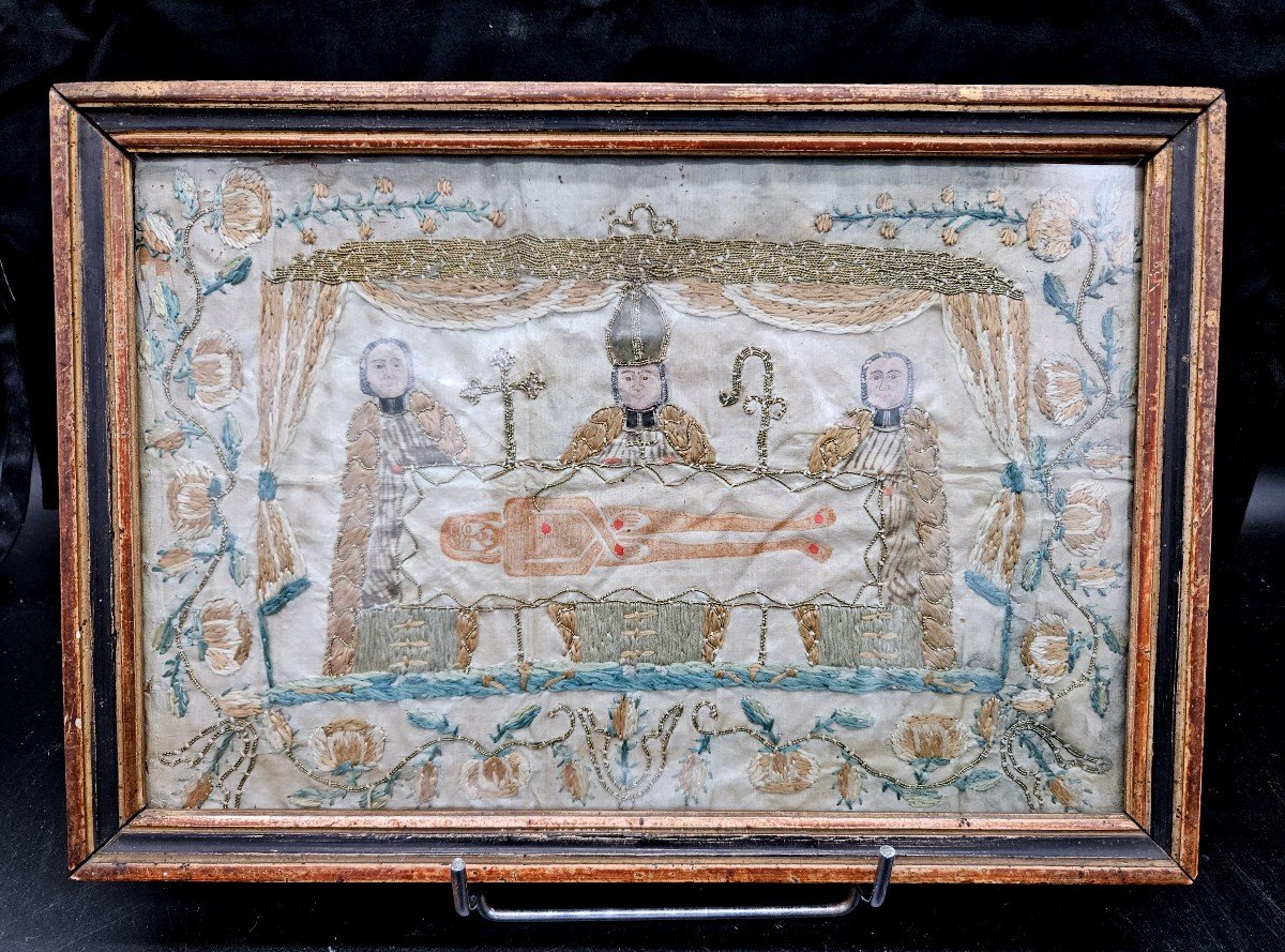Saint Suaire De Besançon, Broderie De Soie 18ème Siècle 