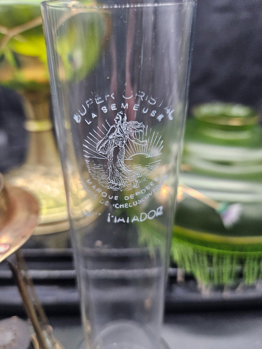 Rare Lampe à Pétrole Art Nouveau En Verre émaillé -photo-2