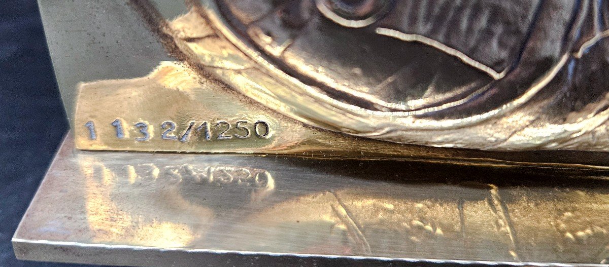 Trémois : Profil De Femme Pieuvre En Bronze Doré Numéroté -photo-3