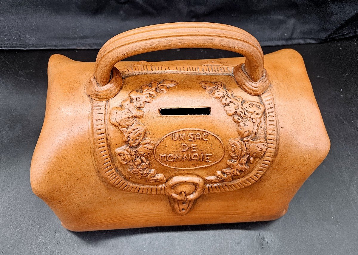 Trompe l'Oeil Leather Handbag In Terracotta Tielire-photo-2