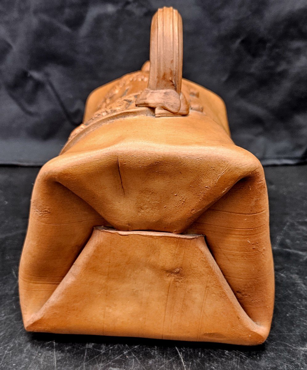 Trompe l'Oeil Leather Handbag In Terracotta Tielire-photo-1