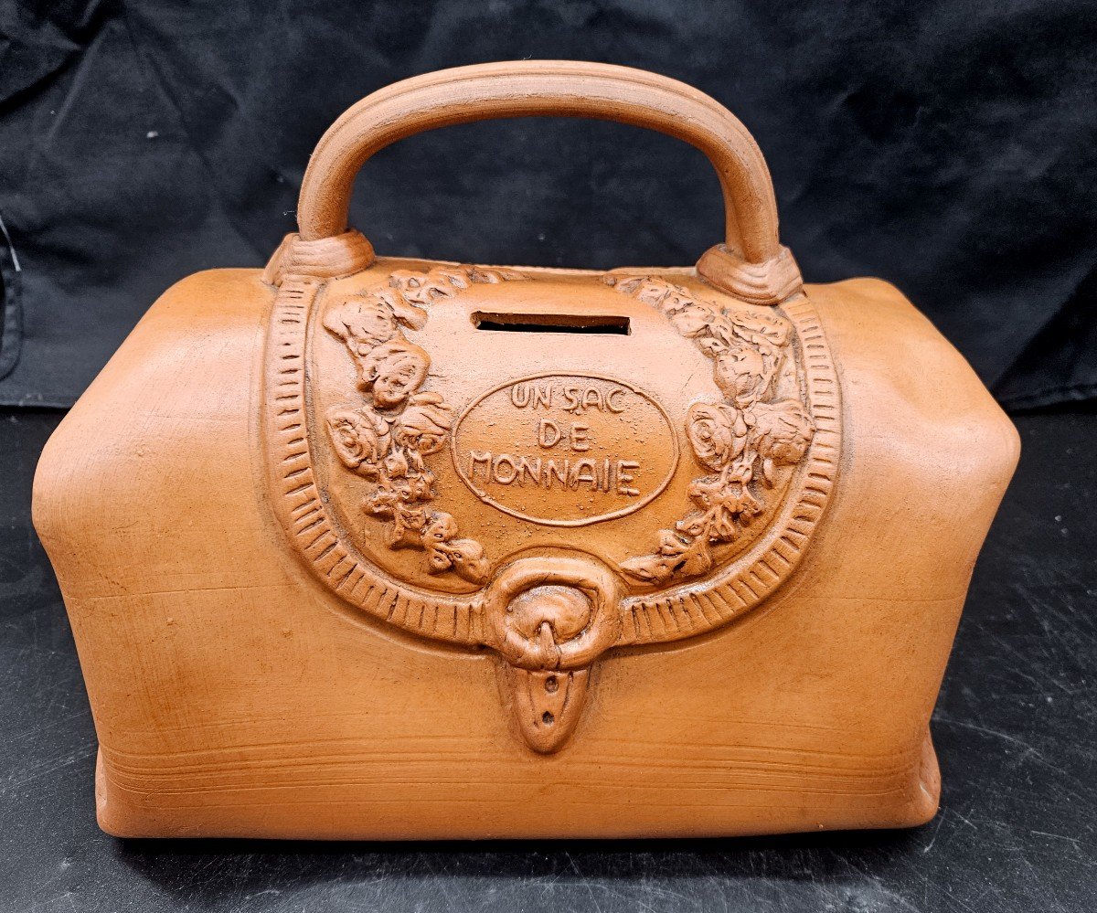 Trompe l'Oeil Leather Handbag In Terracotta Tielire