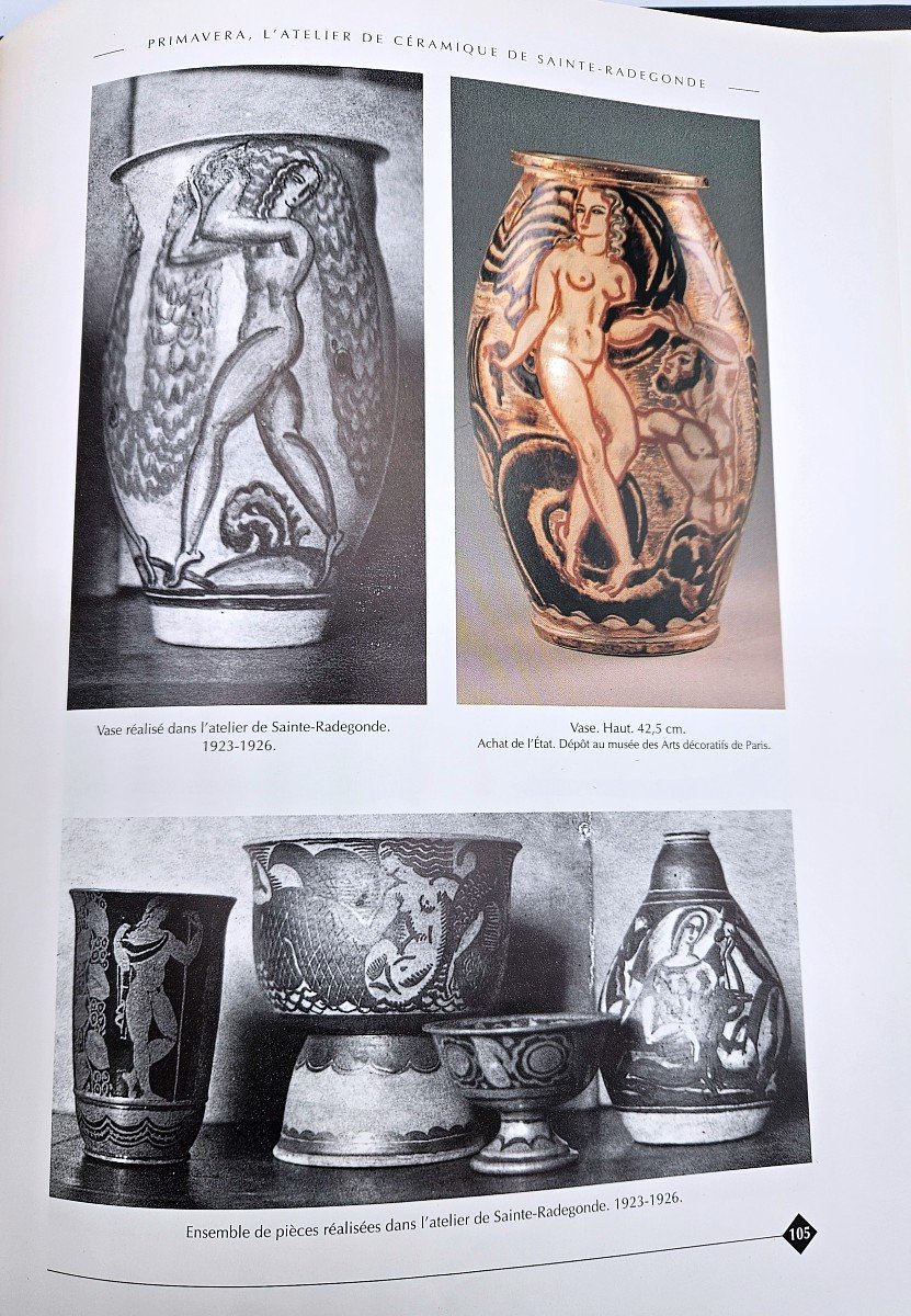 Primavera: Large Art Deco Vase Decorated With Naked Women-photo-5