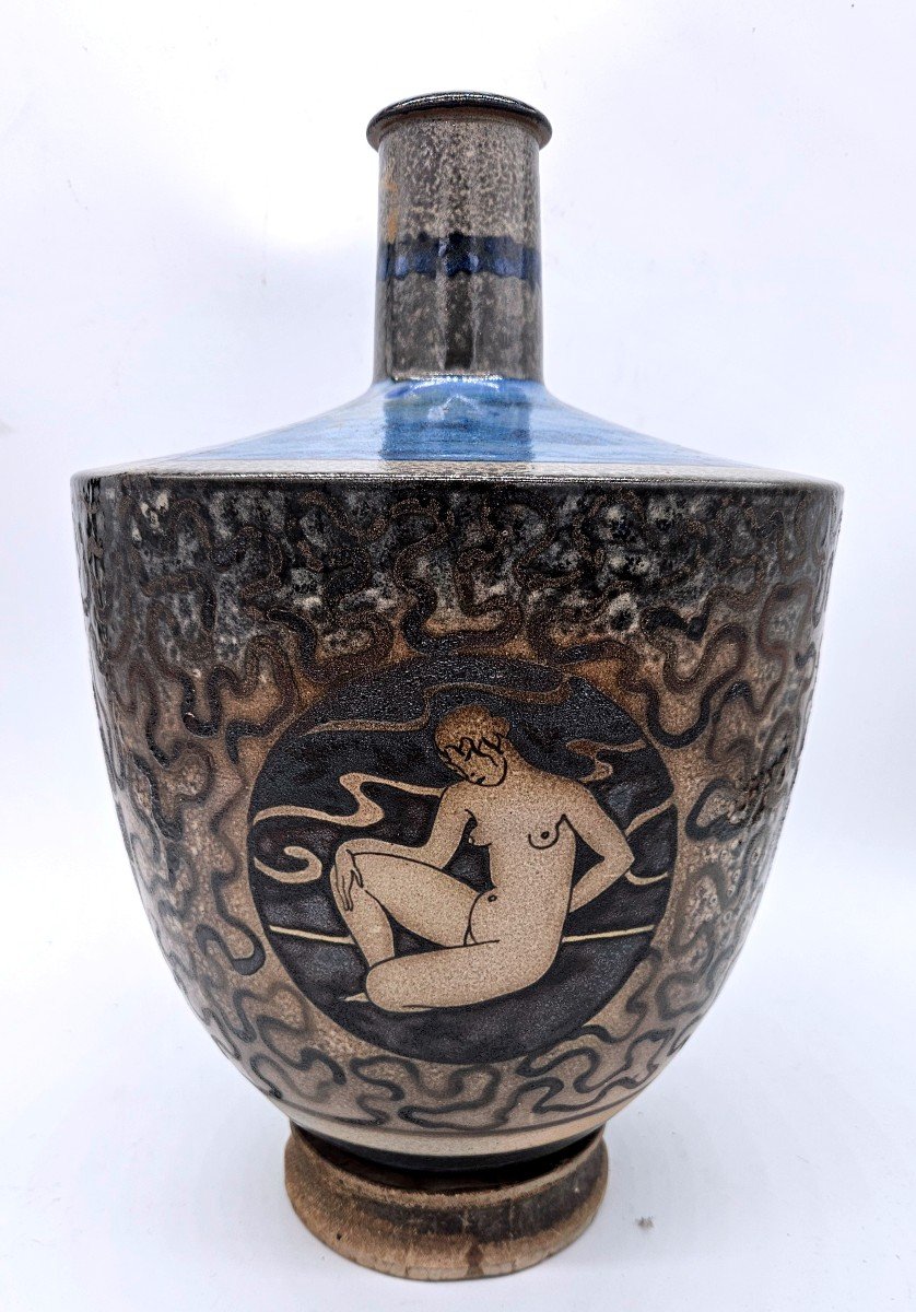Primavera: Large Art Deco Vase Decorated With Naked Women