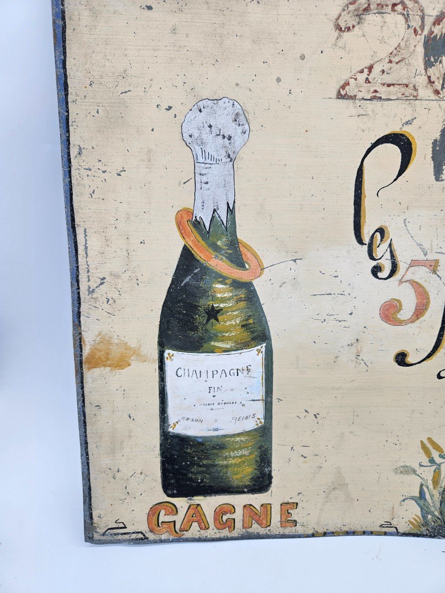 Ar Forain  : Peinture Sur Zinc, Jeu d'Adresse Champagne  Reims Ca 1900-photo-2