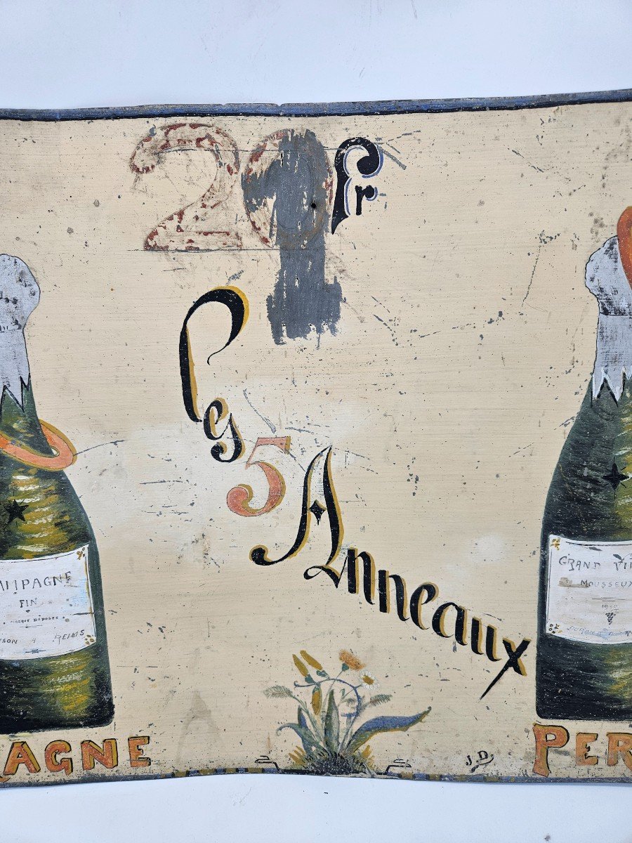 Ar Forain: Painting On Zinc, Game Of Skill Champagne Reims Ca 1900-photo-4