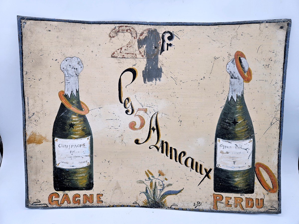 Ar Forain: Painting On Zinc, Game Of Skill Champagne Reims Ca 1900
