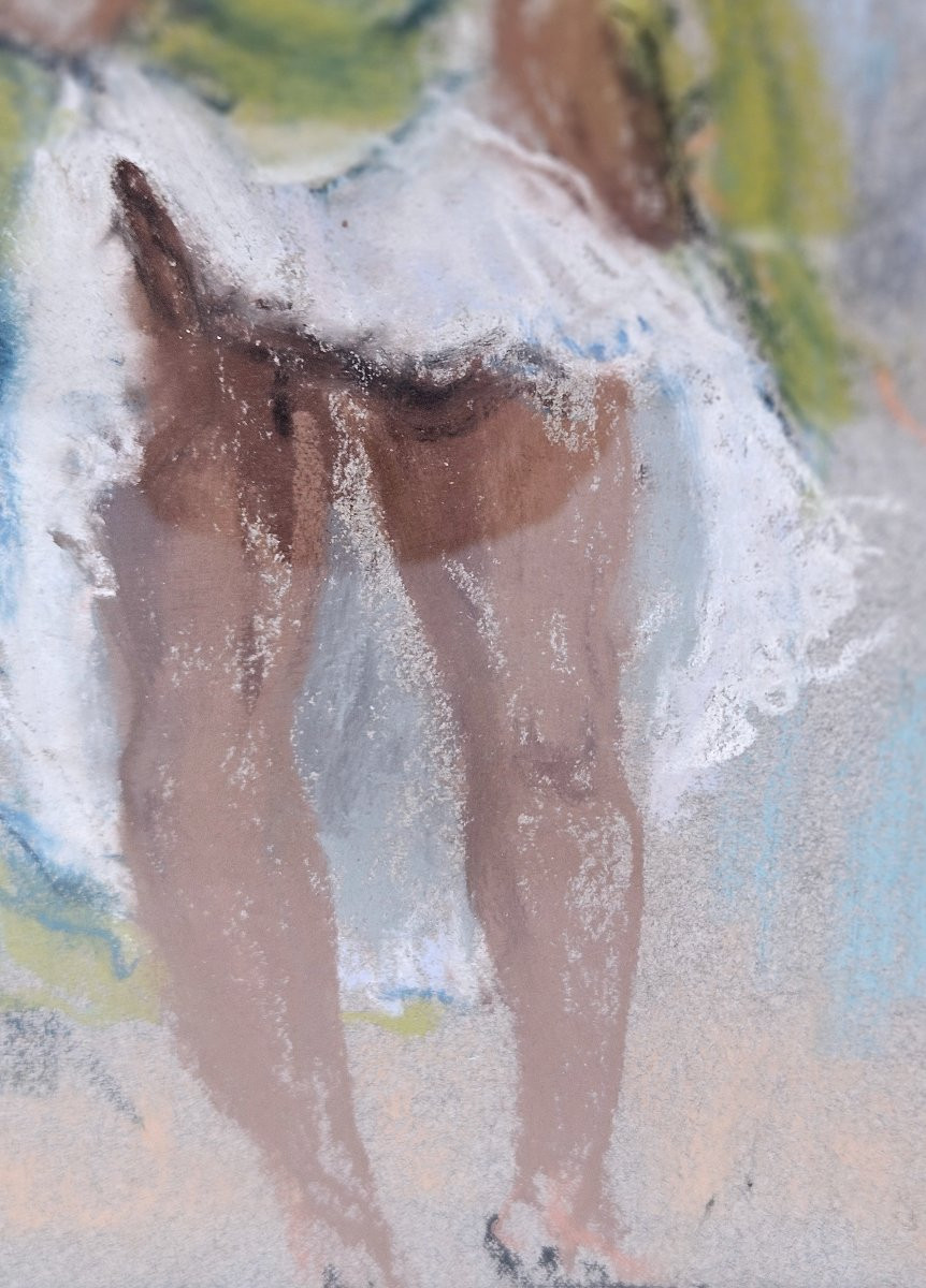 Henriette Deloras: Large Pastel Of A Revue Dancer-photo-2