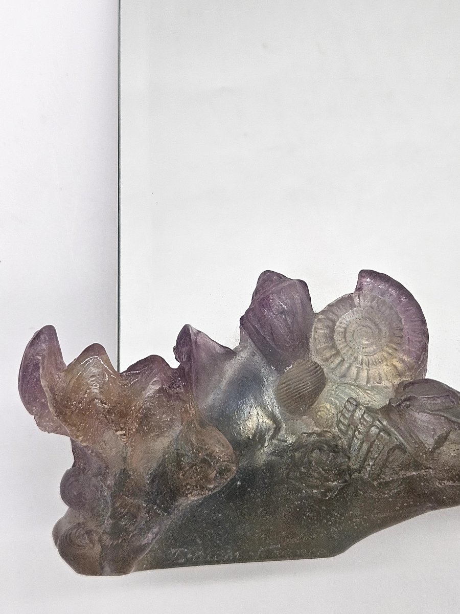 Daum France: Rounded Marine Mirror With Seaweed And Shell Decor-photo-3